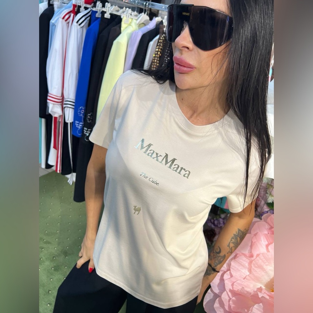 MaxMara Women's Beige Short Sleeve Tee